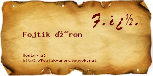 Fojtik Áron névjegykártya