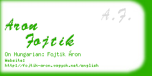 aron fojtik business card